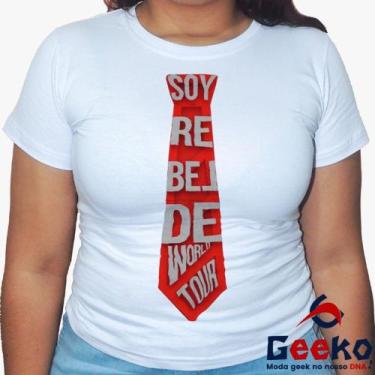 Imagem de Baby Look Soy Rebelde Tour 100% Algodão - RBD - Geeko, Branco, GG