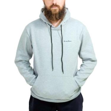 Imagem de Blusa Moletom Canguru com Capuz 100% Algodão - Arraia Maori, M, Cinza
