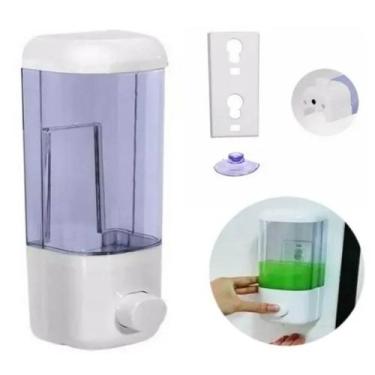 Imagem de Dispenser Porta Álcool Gel Sabonete Líquido Detergente de Parede Banhe