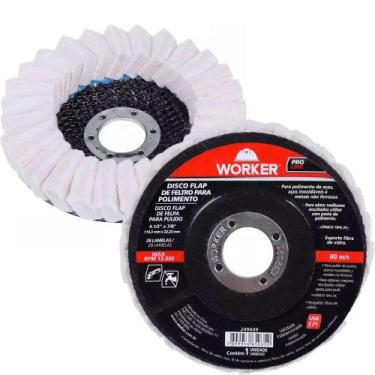 Imagem de Disco flap feltro inox 114x22mm - worker 249449, Sem variação, Único