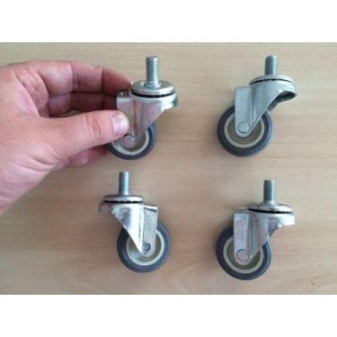 Imagem de (4pçs) Rodizio Girat. Espiga Roscada 1pol. R158 Bp Pvc Anti Risco 25kg