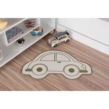 Imagem de Tapete Infantil Natural Formato de Carro Verde 48X79CM - FASTLAR