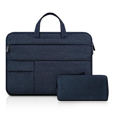 Imagem de JOOEER Capa para laptop de 15,6 polegadas com vários bolsos para laptop MacBook Pro de 15,6 polegadas de 15,6 polegadas, capa protetora à prova d'água com alça oculta com bolsa de acessórios,