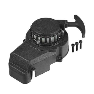 Imagem de X AUTOHAUX 1 conjunto de arranque de recuo de liga de alumínio com parafusos para quadriciclo 47CC 49CC ATV Minimoto Quad Scooter preto
