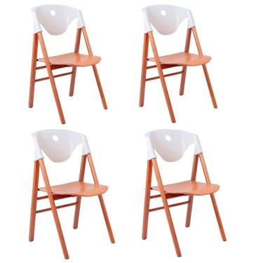 Imagem de Cadeira Flare de Madeira Tauari em Verniz PU e Encosto Polipropileno 4 un - Tramontina