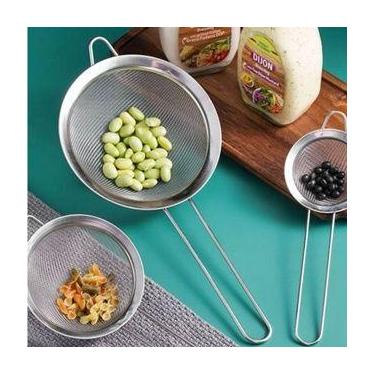 Imagem de Peneira Aço Inox 12 Cm Para Cozinha Profissional Malha Fina - Eye Prod