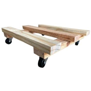 Imagem de Suporte de madeira Pinus para composteira com rodinhas - Belo costume,