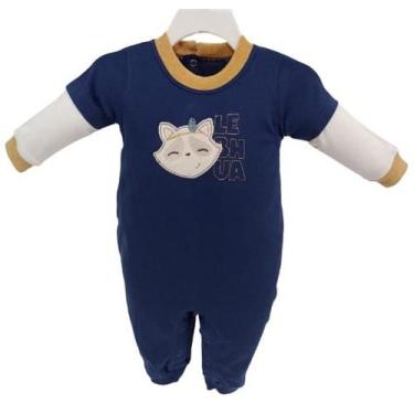 Imagem de Macacão Longo Bebê Menino Bordado Le Bhua Paraiso Ref 13326 - Le Bhua 