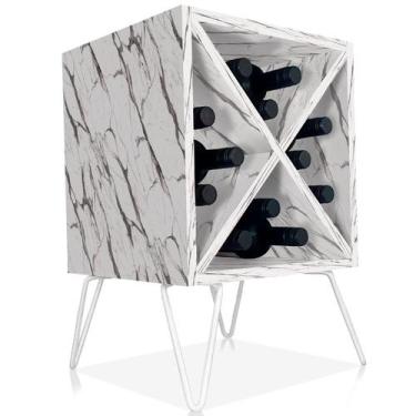 Imagem de Suporte Adega De Vinho Santiago Madeira MDF 12 Garrafas - Branco Vulca