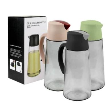 Imagem de Porta Azeite Jarra Dosador Vinagre Óleo Pimenta Galheteiro Vidro Com B