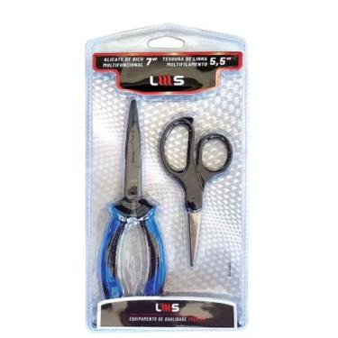 Imagem de Kit Lumis Alicate Multifuncional 17,8cm + Tesoura 14cm - Aço