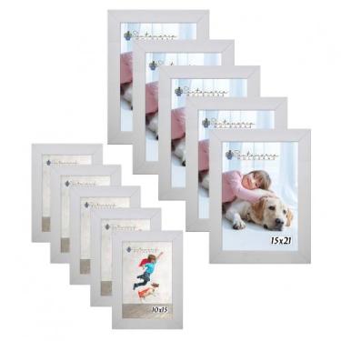 Imagem de Kit 10 Molduras Porta Retrato 5 10x15 Branco 5 15x21 Branco - Santamar