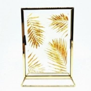 Imagem de Porta retratos de metal cor dourado 13x18cm Onyx - livon