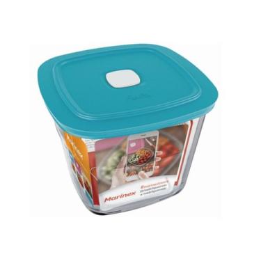 Imagem de Pote Vidro Quadrado Alto Facilita Com Tampa 1L Marinex 1Un - NADIR FIG