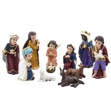 Imagem de Presépio Infantil Resina 11 Peças 13 Cm - Amém Decoração Religiosa