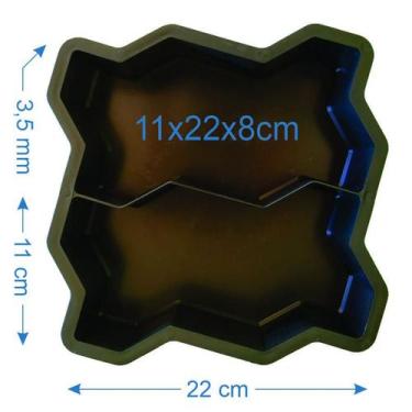 Imagem de 5 Forma De Piso Paver Bloquete 16 Faces 8cm - Plastidon