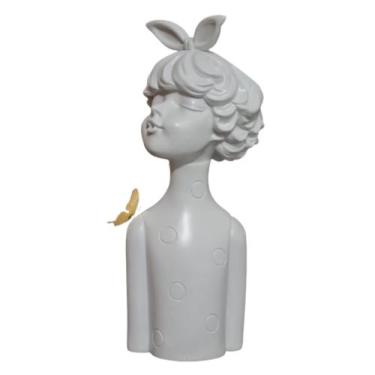 Imagem de Enfeite Escultura Decorativa Criança c Borboleta Formosa - LUXdécor Ca