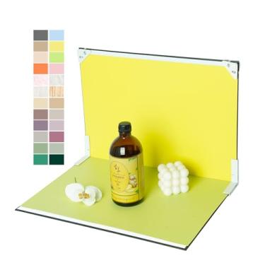 Imagem de Pano de fundo fotográfico pequeno do produto: Conjunto de fundo de papel de mesa de 12 peças/24 cores para imagens de joias de alimentos - Mini kit de estúdio fotográfico para vendedor online, criador