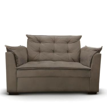 Imagem de Sofá 2 Lugares Para Sala Moderno Confortável Zilda Suede bege Escuro