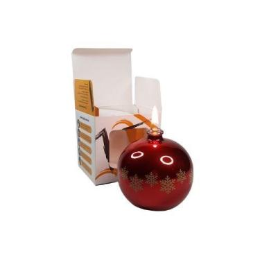 Imagem de Lamparina Decorativa Natal Vermelha 100ml Lisa Velas Bistrot