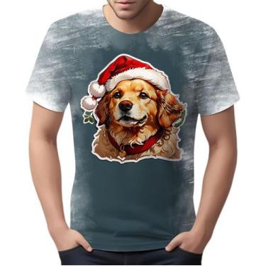 Imagem de Camiseta Camisa Tshirt Natal Festas Cachorro Golden Ret Neve - Enjoy S