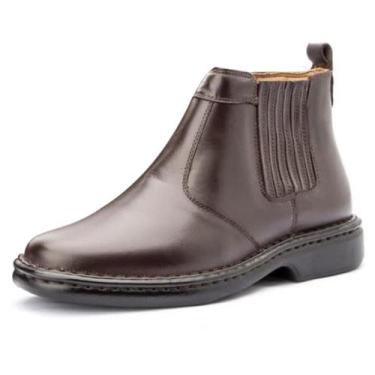 Imagem de Botina social pierrô anti-stress couro cor marrom, 40