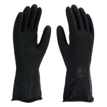 Imagem de Luva Latex Forrada Preta Tam M Imbat