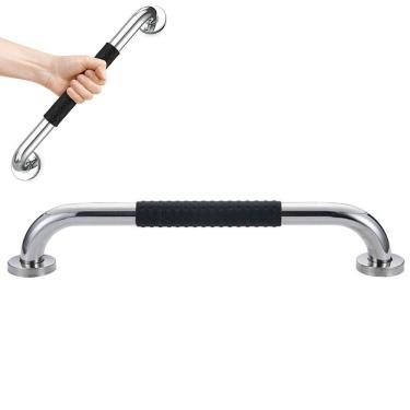 Imagem de Barra de Apoio Inox 30cm Suporte Antiderrapante Banheiro Box Casa Escada Criança Idoso Gestante Cadeirante Acessibilidade Proteçao Segurança