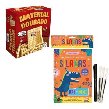Imagem de Kit Material Dourado 111 Pçs + Livro Infantil Para Aprender e Desenvolver Com Caneta Mágica (CM Apr A E Sil + MD 111 PÇ)