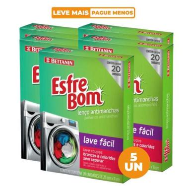 Imagem de Kit Lenço Antimanchas Lave Fácil 5 unidades EsfreBom Bettanin