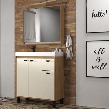 Imagem de Gabinete de Banheiro 80cm com Lavatório e Armário Ref 830 Cewal - Itap