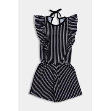 Imagem de Macaquinho Infantil Menina Preto Listrado - Destak, 6