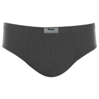Imagem de Cueca Slip Mash Masculina Algodão Lisa, G, Cinza chumbo