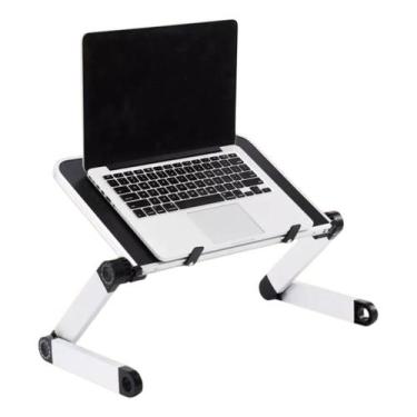 Imagem de Mesa Notebook Multifuncional Alumínio Ângulos 360 Qualidade Estudar Tr