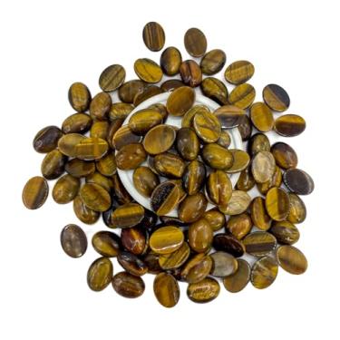 Imagem de Cabochões Oval 13x18 mm, Pedra Natural, Conjunto de 10 Peça (Olho de Tigre)