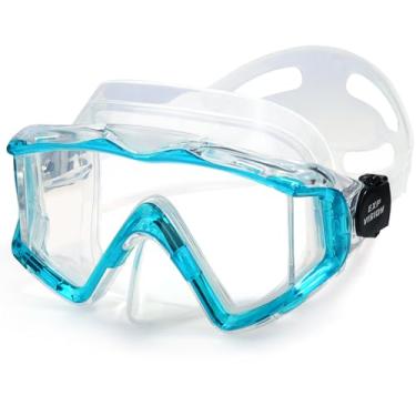 Imagem de EXP VISION Máscara de Mergulho com Snorkel, Ultimate Pano 3 Swim Mask Anti-Fog Snorkel Mask Óculos com Proteção Nasal Adultos E Jovens para Mergulho, Mergulho com Snorkel E Natação (Azul Claro)