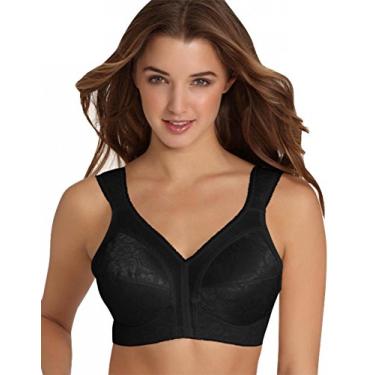 Imagem de PLAYTEX Sutiã feminino sem fio com alça confortável 18 horas, sutiã de cobertura total com TruSupport de 4 vias, pacote com 2, Preto, 44DDD