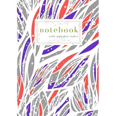 Imagem de Notebook with Alphabet Index: A5 Medium Ruled-Journal with A-Z Alphabetical Labels | Abstract Wave Movement Cover Design | White