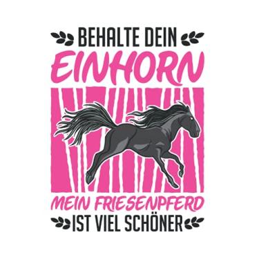 Imagem de Friesenpferd Notizbuch: Friesenpferd Einhorn Reiterin Friese Pferd / 6x9 Zoll / 120 karierte Seiten Seiten