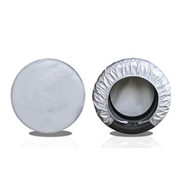 Imagem de kayme Capas para Pneus Rv 2 Pacotes, Trailer de Viagem, Trailer, Caminhão, Suv, Motorhome, Capa de Roda À Prova D'Água, Protetor Solar, Chuva, Neve, Ajuste para 27-29" de Diâmetro do Pneu/Prata