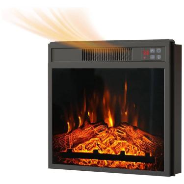 Imagem de Lareira Elétrica de Embutir A44x59L cm com Brilho de Chama Ajustável, Baixo Ruído, Temporizador, Controle Remoto e Digital, 110V 1400W,
