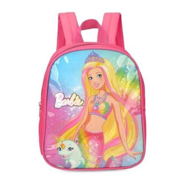 Imagem de Mochila Costas Barbie Mini Pequena Creche Luxcel Original, Rosa