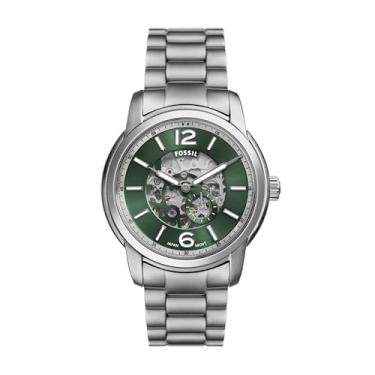 Imagem de Fossil Relógio masculino Heritage automático de aço inoxidável prateado (modelo: ME3262), Prata, Herança