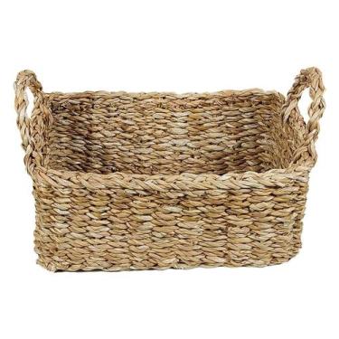 Imagem de Cesto Organizador Decorativo Retangular Fibra Natural Grande - Casa He
