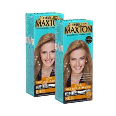 Imagem de Kit 2 Tintura Creme Maxton Louro Claro 8.0
