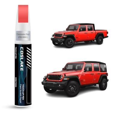 Imagem de COSLAKE Tinta de retoque de carro (vermelho Firecracker (PRC/MRC)) para Jeep, kit de reparo de arranhões de pintura de carro, solução rápida e fácil de reparar, caneta removedor de arranhões 2 em 1