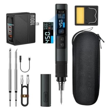 Imagem de HS-02 ferro de solda inteligente 100W estação de solda termostática portátil caneta de solda manutenção doméstica soldagem type2