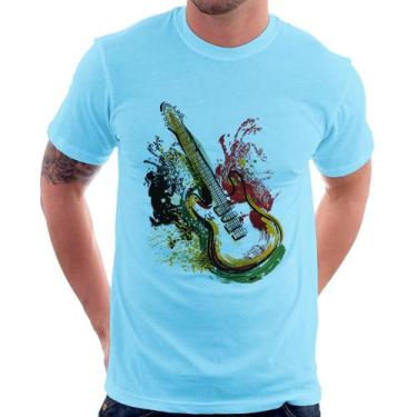 Imagem de Camiseta Guitarra Reggae - Foca na Moda, Azul bebê, GGG