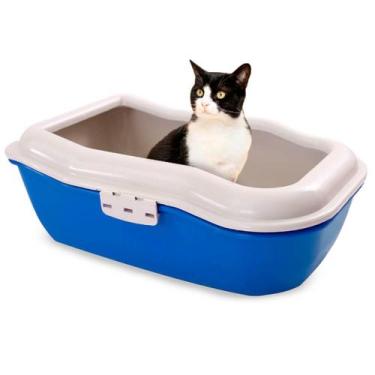 Imagem de Caixa Areia Gato Banheiro P/ Gatos Bandeja  Furba C/ Grade - Durapets,