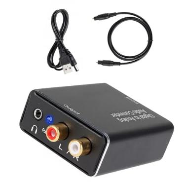 Imagem de NATEFEMIN Conversor de áudio digital coaxial óptico para analógico, estéreo L+R e adaptador de áudio de 3,5 mm adaptador de placa de som
